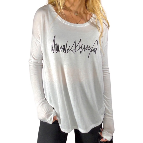 TRUMP’s Signature Political Ribbed Long Sleeve Graphic Tee - Picture 1 of 7